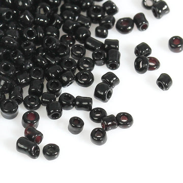 BD027 - 100 gr (6,600 beads) - 10/0 Glass Seed Beads - 2mm Diameter - Hole Size: 0.5mm - Black