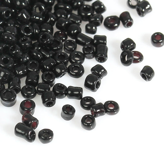 BD027 - 100 gr (6,600 beads) - 10/0 Glass Seed Beads - 2mm Diameter - Hole Size: 0.5mm - Black