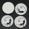 CA082A - 10 pcs Circle Black and White Cat Glass Round Dome Seals Tiles Cabochons - 12mm (1/2 in) - Single - Pouncing