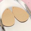 P769 - 10 pcs. Light Gold Faux Leather Dangle Charms Pendants - Plump Teardrop - 58mm (2.3") - Great for Light Earrings! Double-Sided