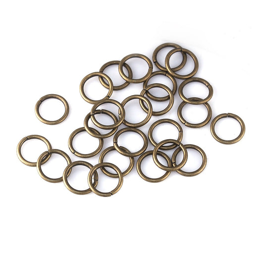 J111 - THICK - 100 pcs. Antique Bronze Open Jump Rings - 12mm - 15 Gauge (1.5mm Thick) - HIGH QUALITY
