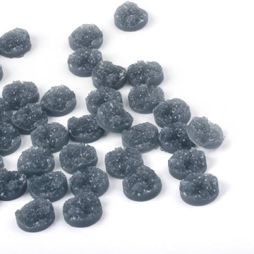 CA140 - 10 pcs Druzy Resin Embellishment Cabochons Gray - 12mm