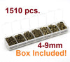 J181 - Box with Assortment of 1510pcs Antique Bronze Open Jump Rings- 4mm to 9mm