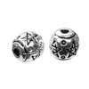 BD481 - 100 pcs. Antique Silver Metal Tibetan Carved Pentagram Star Round Pot Spacer Beads- 6mm