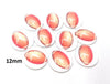 CA682 - 10 pcs Circle American Football Ball Sports Glass Round Dome Seals Tiles Cabochons - 12mm - White