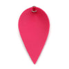 P1162 - 10 pcs. Pink Fuchsia Faux Leather Dangle Charms Pendants - Pinch Leaf - Silver Tone Jump Ring - 63mm (2.5") - Great for Earrings or Dangles!