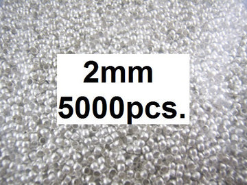 BD491 - 5000 pcs. Silver Plated Crimp Spacer Beads - 2mm