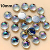 CA970 - 10 pcs Resin Embellishment Cabochons - Clear Multicolor Iridescent - 10mm - Round - Bubble Style