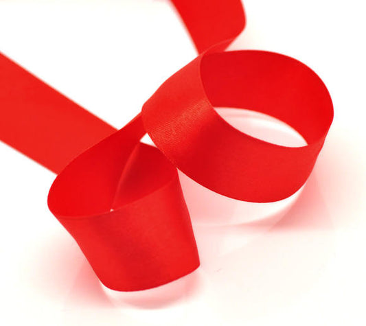 H066 - 1 Roll - 25yds - 1" - 25mm - 1 inch - Wide Red Satin Ribbon - Weddings, Floral Arrangements, Favors, Decor!