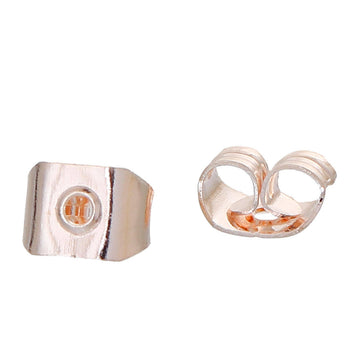 E430 - 10 pcs (5 Pairs) Rose Gold Plated Ear Nuts - 6mm x 4.2mm - Earring Stoppers! - Butterfly Design