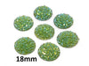 CA870 - 10 pcs Druzy Resin Embellishment Cabochons Green Multicolor - 18mm - Dome Style