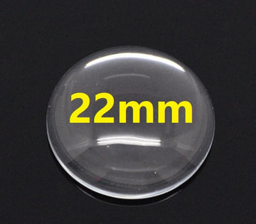 CA997 - 10 pcs. Circle Clear Round Glass Dome Seals Tiles - 22mm