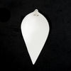 P034 - 10 pcs White Faux Leather Dangle Charms Pendants - Pinch Leaf - Silver Tone Jump Ring - 63mm (2.5") - Great for Earrings or Dangles!