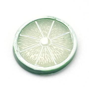 CA591 - 10 pcs Resin Embellishment Cabochons - Food - Lemon - Fruit - Slices - 27mm