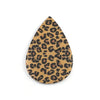 P1189 - 10 pcs. Leopard Faux Leather Dangle Charms Pendants - Teardrop - Black and Yellow - 54mm (2.13") - Double Sided