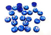 CA774 - 10 pcs. Resin Embellishment Cabochons - Blue - 10mm - Glitter - Multicolor Iridescent - Leaves