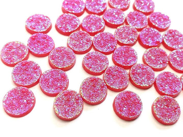 CA1014 - 10 pcs Druzy Resin Embellishment Cabochons Sandy Red - 12mm