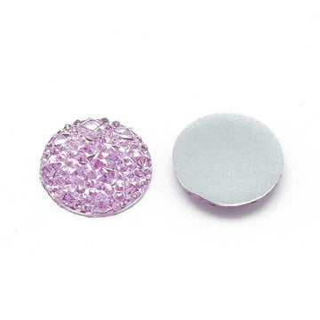 CA432 - 10 pcs Druzy Resin Embellishment Cabochons Pink Mauve - 20mm - Shimmer Style