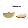 BA010 - 10 pcs. Gold Plated Half Round Ribbon Crimp End Caps - 28mm x 16mm - Great to make tassels and dangles! No teeth