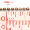 N185 - 10M (32.8 Ft) - Antique Copper Ball Chain - 2mm Ball