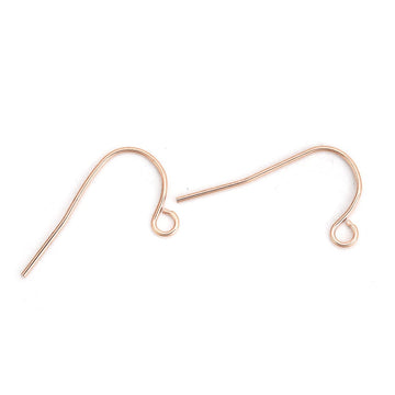 E728 - 10 pcs 316 Stainless Steel Rose Gold Earring Hooks - 22mm x 13mm - Hole Size: 1.9mm - Parallel Loop