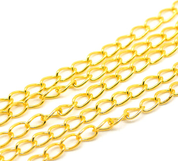 N105 - 2M (6.56 Ft) - Gold Plated Link-Opened Chain - 8x5mm