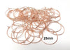 W014 - 100 Rose Gold Plated Wine Charm /Earwire Hoop Rings - 25mm - 1 inch - 20 Gauge (0.8mm Thick)