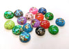 CA766 - 10 pcs Resin Round Embellishment Circle Cabochons Metal Foil Assortment - 10mm - Multi-Color Glitter