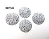 CA940 - 4 pcs Druzy Resin Embellishment Cabochons Silver - 30mm (1.18 inch) - Dome Style