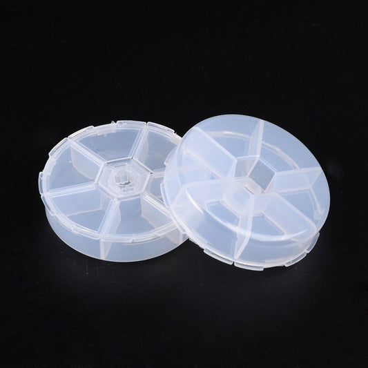BD616 - Plastic Hexagon Storage Box with 6 Spaces for Beads, Jump Rings, Findings - 3.07 inch