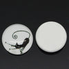 CA082A - 10 pcs Circle Black and White Cat Glass Round Dome Seals Tiles Cabochons - 12mm (1/2 in) - Single - Pouncing