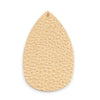 P769 - 10 pcs. Light Gold Faux Leather Dangle Charms Pendants - Plump Teardrop - 58mm (2.3") - Great for Light Earrings! Double-Sided