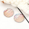 CA194 - 10 pcs Resin Embellishment Druzy Cabochons Coral Multicolor - Stripes - 12mm