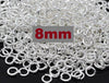 J190 - THICK - 200 pcs. Silver Plated Open Jump Rings - 8mm - 15 Gauge - HIGH QUALITY