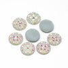 CA705 - 10 pcs Druzy Resin Embellishment Cabochons Clear Multicolor AB - 10mm - Shimmer Style
