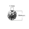 BD481 - 100 pcs. Antique Silver Metal Tibetan Carved Pentagram Star Round Pot Spacer Beads- 6mm