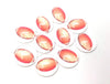 CA682 - 10 pcs Circle American Football Ball Sports Glass Round Dome Seals Tiles Cabochons - 12mm - White