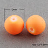 BD213 - 40 Beads - 10mm Orange Rubberized Glass Round Beads - 15.7" strand - Approx 40 beads per strand - Hole Size: 1.3mm
