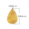 P2076 - 10 pcs. Yellow and Brown Stripe Faux Leather Dangle Charms Pendants - Teardrop - 56mm (2.2") - Great for Earrings! Double Sided