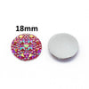 CA862 - 10 pcs Druzy Resin Embellishment Cabochons Pink Red Fuchsia Multicolor Iridescent AB - 18mm - Shimmer Style
