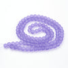 BD600 - 8mm Light Purple Frosted Glass Round Beads - 15" strand (40cm) - Approx 52 beads per strand - Hole Size: 1.3mm