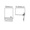 E348 - 10 pcs. (5 pairs) Silver Tone Earring Posts/Bases/Studs/Settings - Hammered Style - Rectangle - 12mm x 6mm - Hole Size: 1.7mm