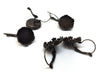E387 - 10 pcs. Antique Bronze Earring Clips Settings Lever Back Bezels Cabochons - 15mm Glue Pad Setting