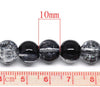 BD255 - 10mm - 80 pcs Black Clear Crackle Glass Round Beads - 31.5 inch strand