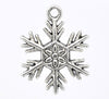 P561 - 30 pcs. Antique Silver Snowflakes Charms Pendants - 25x19mm (1 inch)