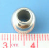 BD146 - 100 pcs Silver Tone Acrylic Smooth Ball Spacer Beads - 9mm - Large Hole: 4.8mm - Fits European Cords and Paracord!