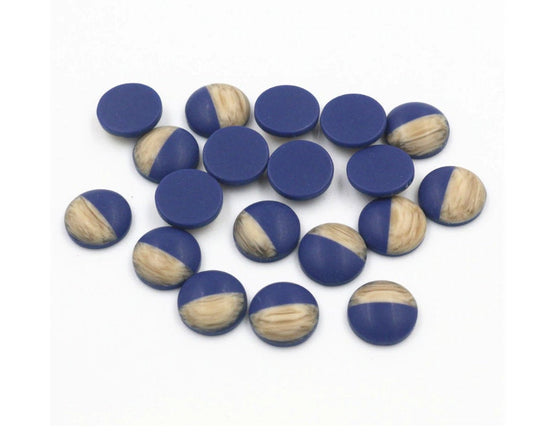 CA897 - 10 pcs Druzy Resin and Wood Embellishment Cabochons - Blue - 12mm - Dome Circle