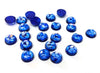 CA774 - 10 pcs. Resin Embellishment Cabochons - Blue - 10mm - Glitter - Multicolor Iridescent - Leaves