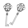 P631 - EXTRA LARGE - 5 pcs. Antique Silver Flower Filigree Hollow Keys Charms Pendants - 90mm X 32mm (3.54"x 1.26")