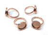 RB036 - 1 pc. 304 Stainless Steel Cabochon Setting Bezel RING bases - Ring Size 8 US - Glue Pad 12mm - Rose Gold - FLAT design
